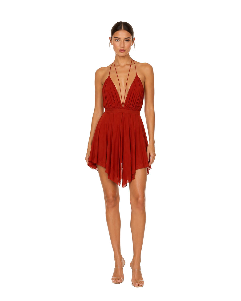 Balmain Red Silk Dress